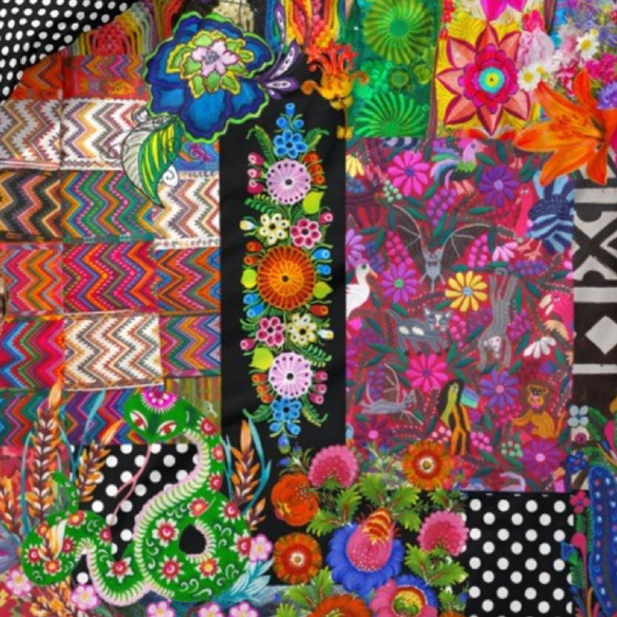 Essenza Bettgarnitur Noida Multi Satin Patchwork Digitaldruck Blumen Geblümt