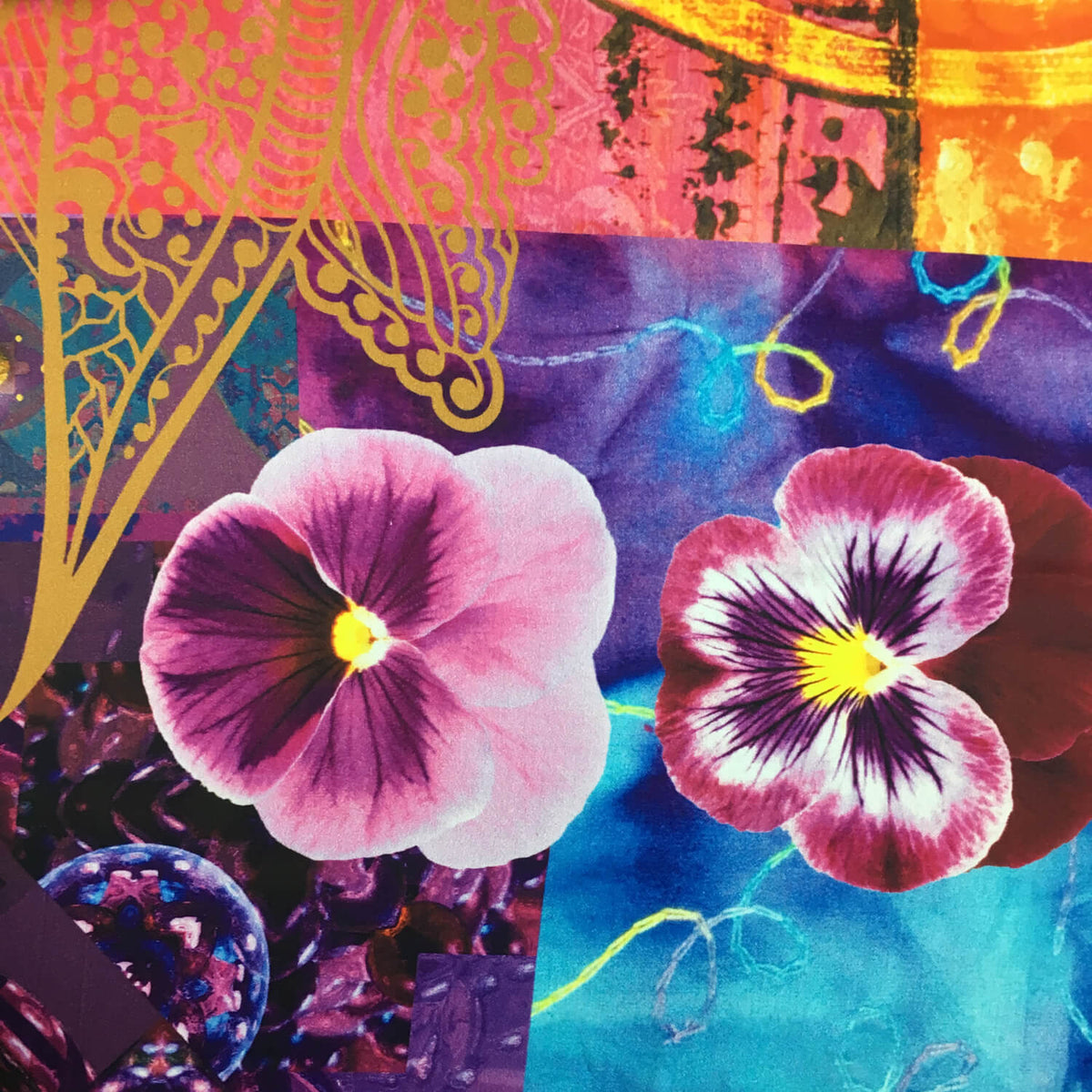 Essenza Bettwäsche Delhi purple Lila Maria Geblümt Sonne Mandala