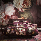 bettwaesche fleur burgundy gebluemt satin