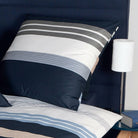 Janine Bettgarnitur J.D. 8481-08 Streifen Gestreift Linien Blau Blue Silber Mako Satin