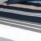 Janine Bettgarnitur J.D. 8481-08 Streifen Gestreift Linien Blau Blue Silber Mako Satin