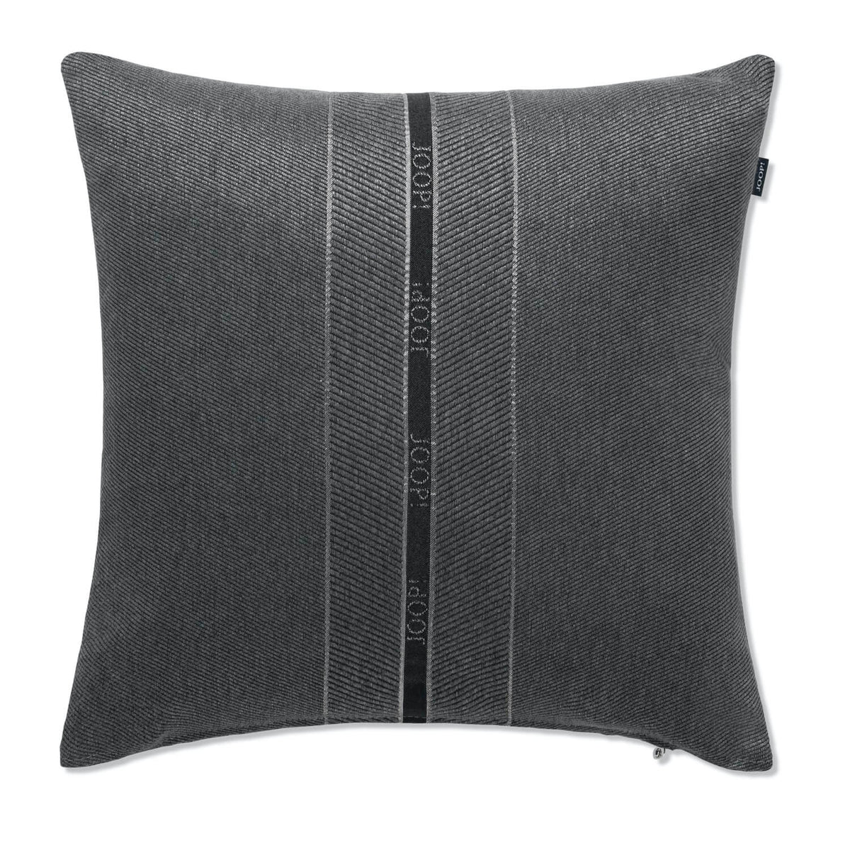 kissen huelle linien schimmer dunkel grau polyester baumwolle