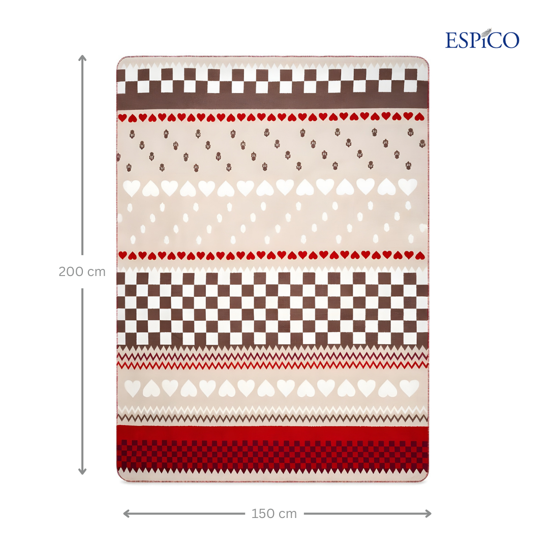 espico pad wohndecke muster herz karo