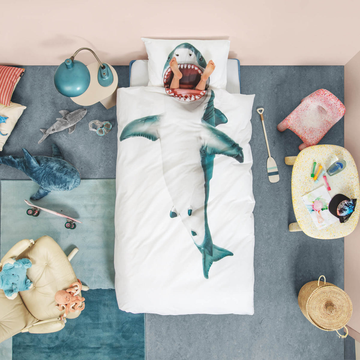snurk bettwaesche hai shark meerestier fisch raubtier
