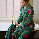 pip studio bademantel good evening gruen blumen