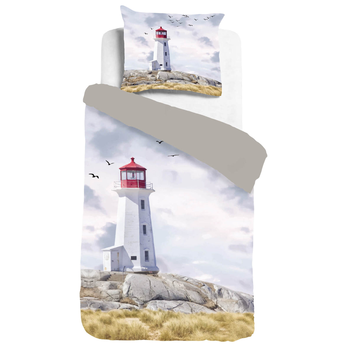 bettwaesche leuchtturm felsen meer sleep and dream espico