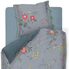 bettgarnitur bettwaesche blumen fruechte blau