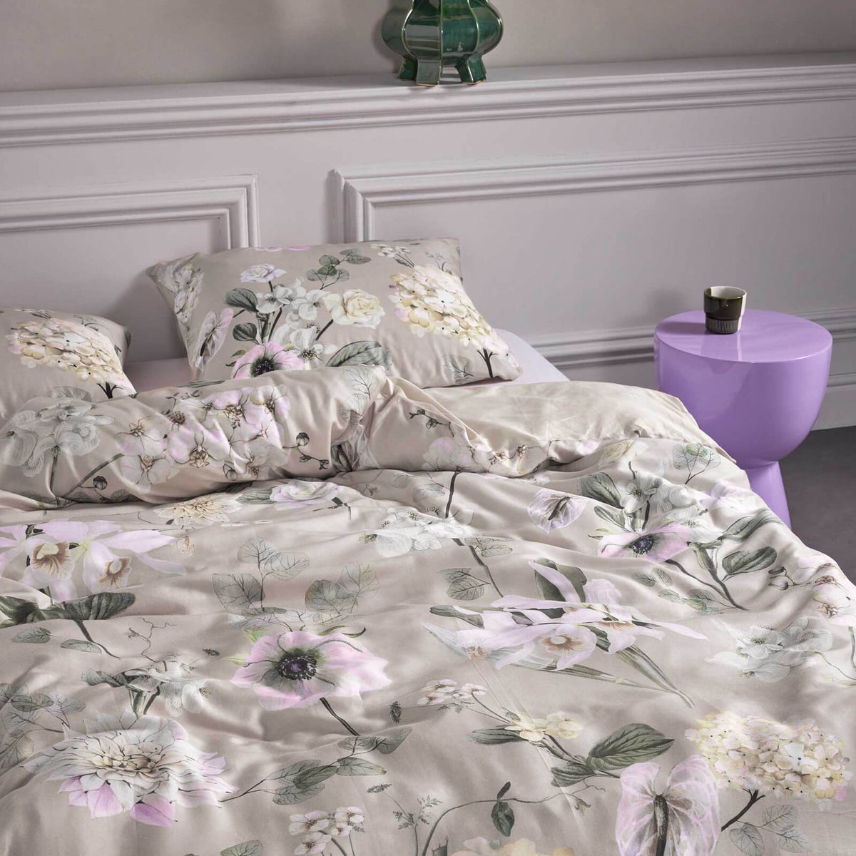 bettwaesche noe wendedesign gebluemt beige