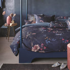 bettgarnitur bettwaesche blumen blau tokyo bouquet