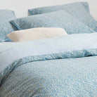 bettwaesche muster blau gelb wendeoptik baumwolle satin