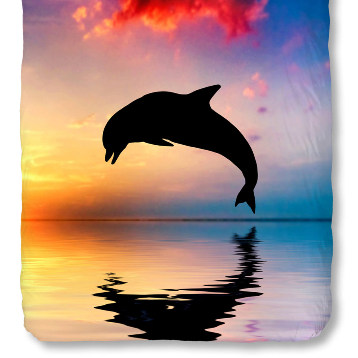 bettwaesche delfin sonnenuntergang blau