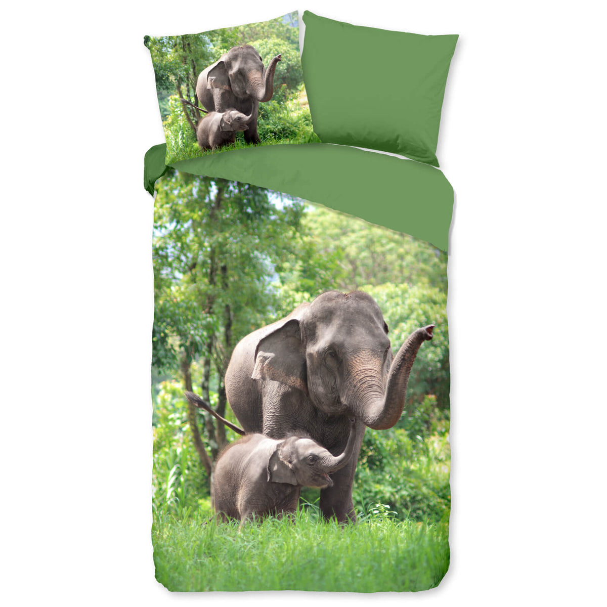 bettwaesche bettgarnitur tiere elefanten tiermotiv wende