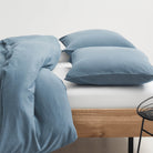 bettwaesche elvor struktur zweiseitig blau baumwolle jersey