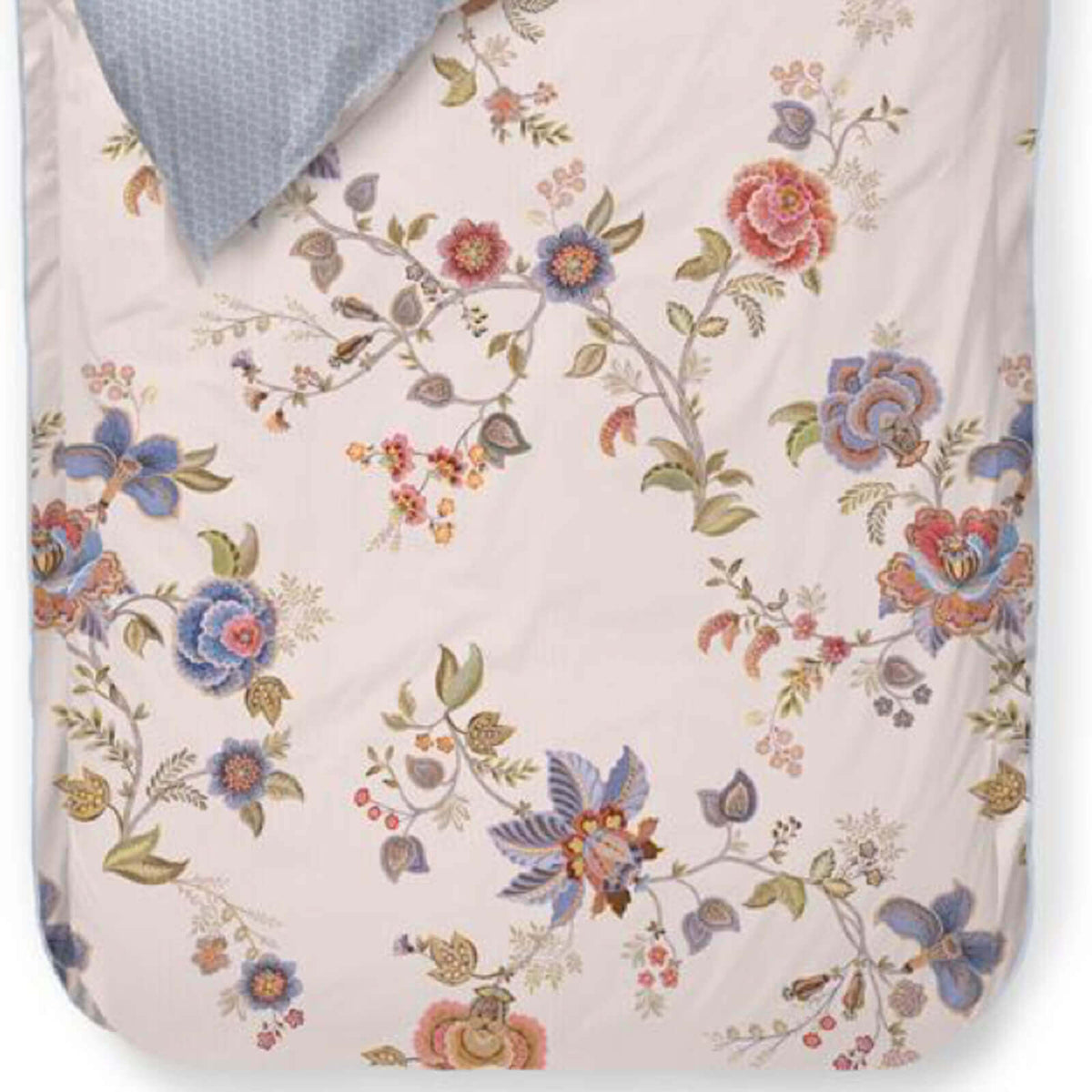 bettgarnitur bettwaesche gebluemt gemustert blau