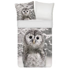 bettgarnitur eule schnee winter vogel nachtschwaermer flanell