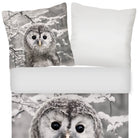 bettgarnitur eule schnee winter vogel nachtschwaermer flanell