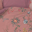 bettgarnitur bettwaesche blumen dahlien fruechte pink 