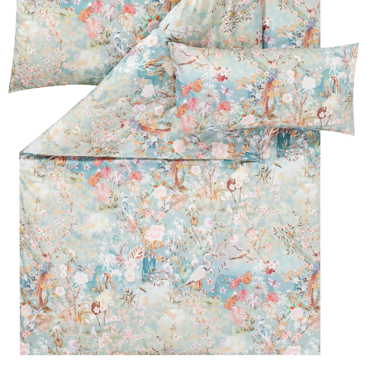 bettwaesche vogel gebluemt blaetter