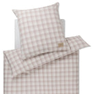bettwaesche bettgarnitur kariert creme flanell
