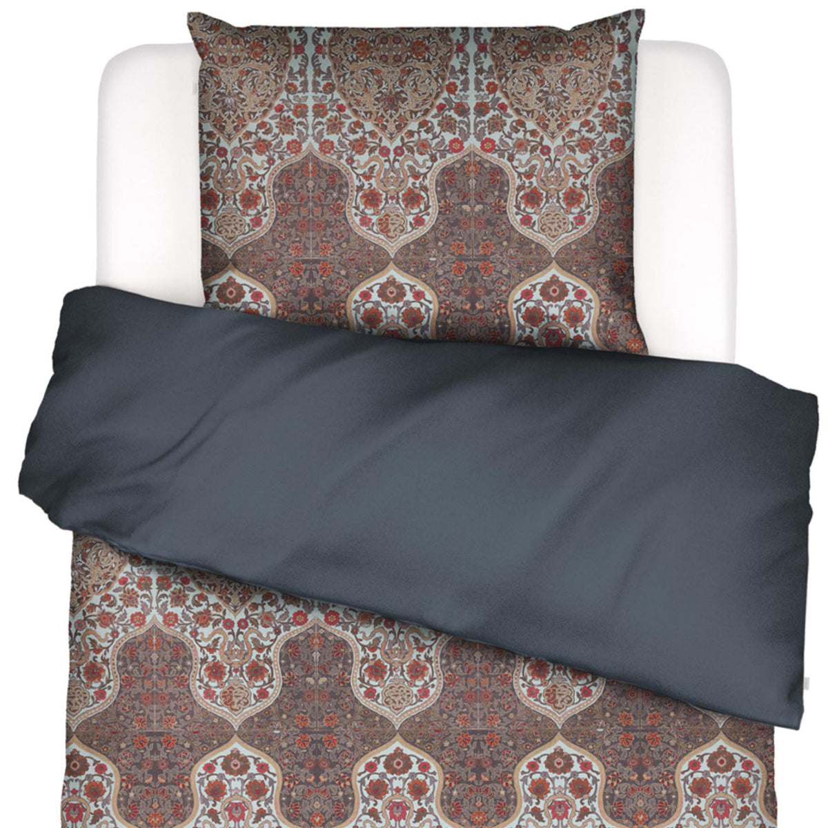 bettwaesche muster tischlaeufer rosen hell blau baumwoll satin