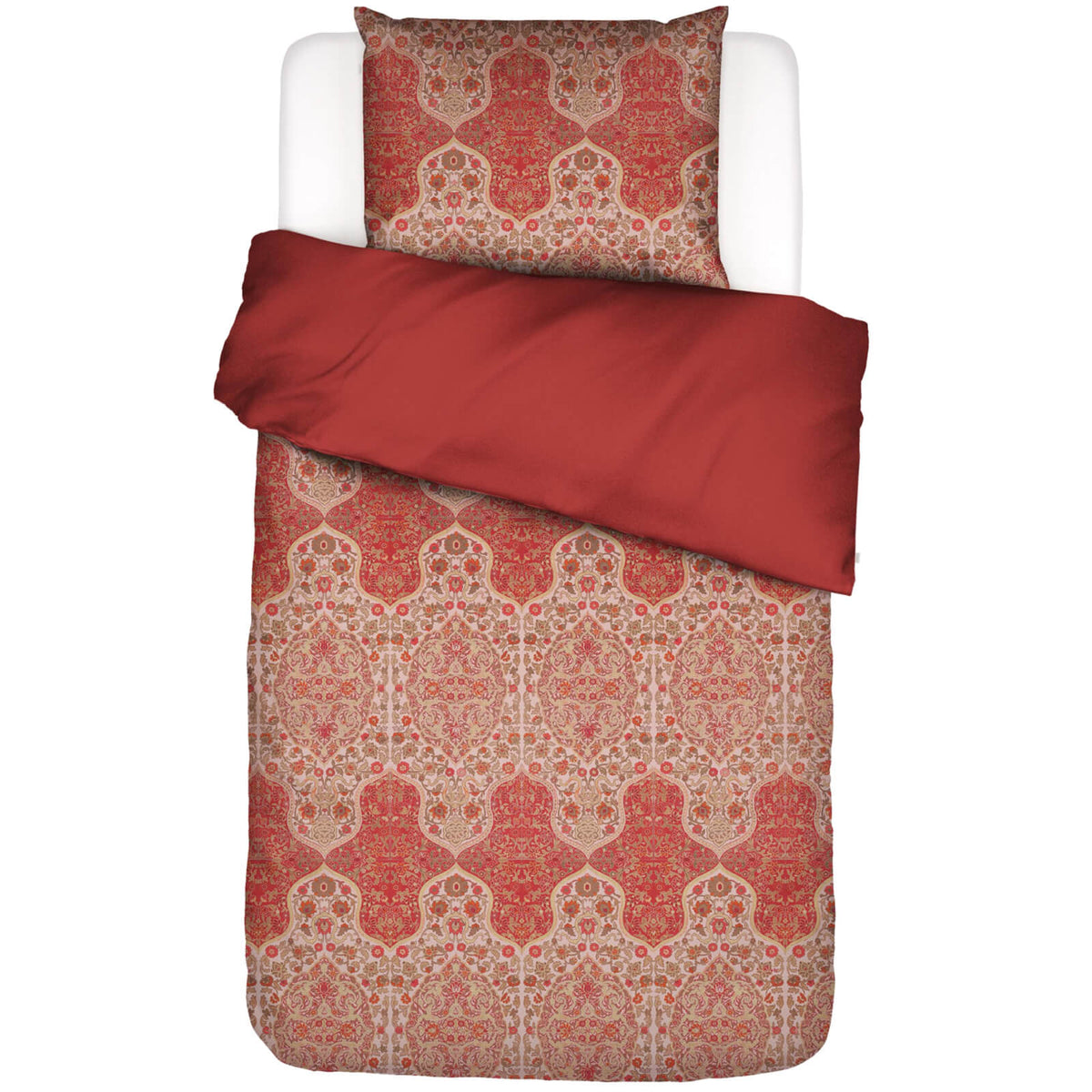 bettwaesche muster tischlaeufer rosen rot rosa baumwoll satin