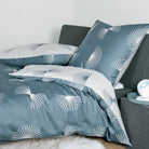 bettwäsche janine grafik muster linien striche blaugrün weiß