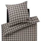 bettwaesche bettgarnitur kariert braun flanell
