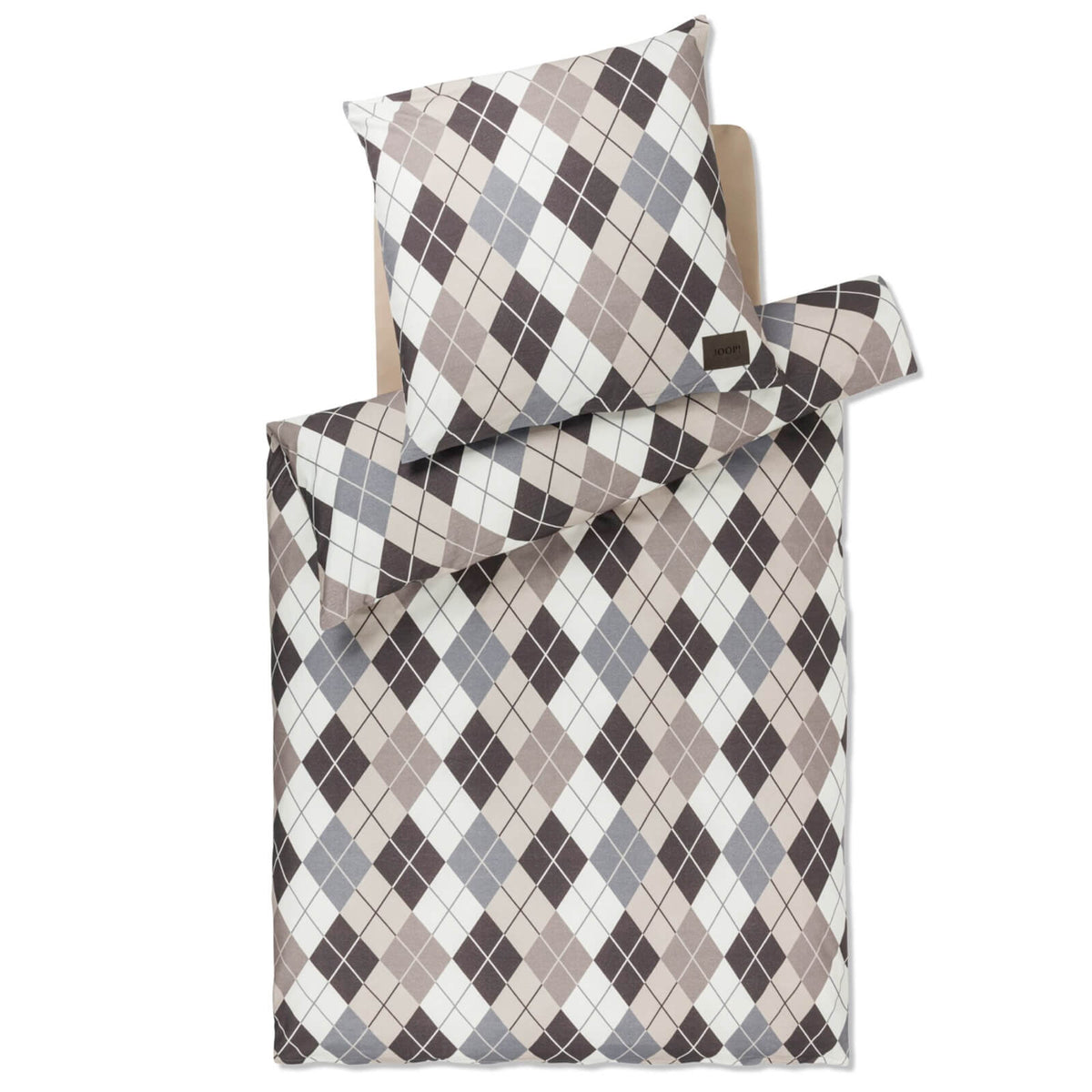 bettwaesche bettgarnitur kariert braun flanell