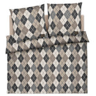 bettwaesche bettgarnitur kariert braun flanell