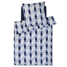 bettwaesche bettgarnitur kariert quadrate blau
