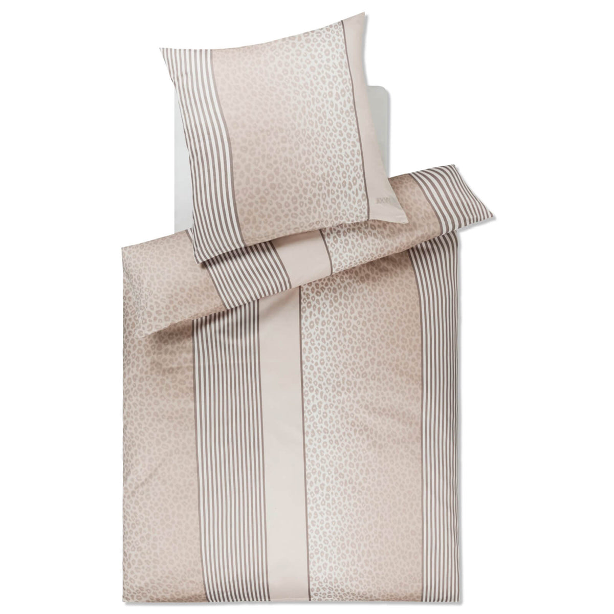 bettwaesche bettgarnitur gestreift raubtiermuster cream