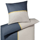 bettwaesche streifen dunkelblau grau beige baumwolle mako satin