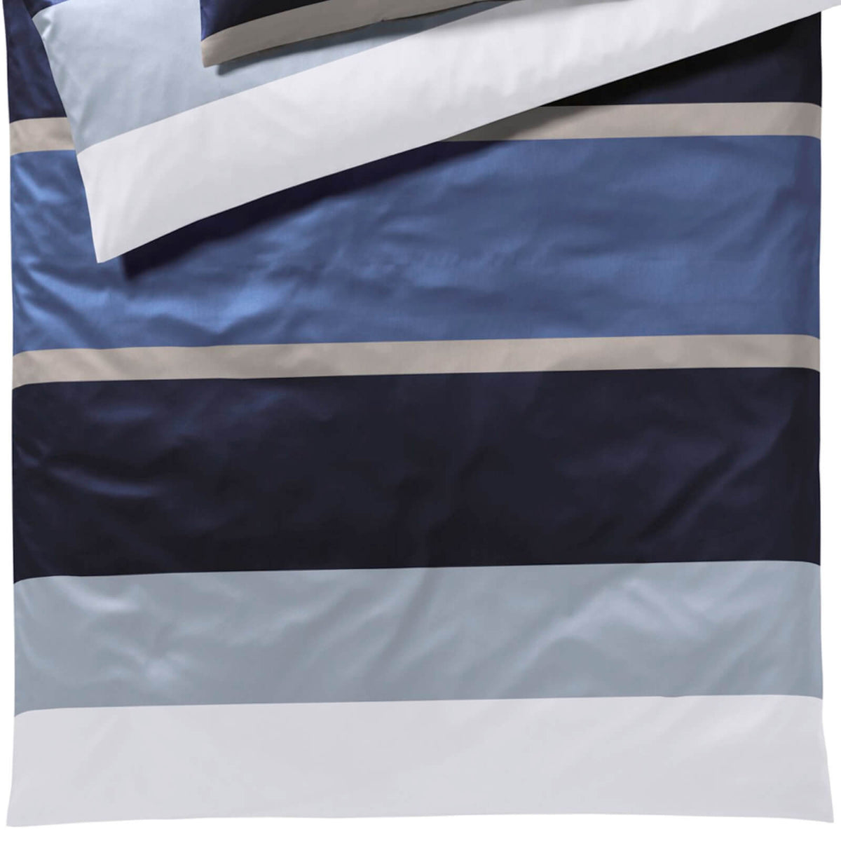 bettwaesche streifen linien blau weiß grau mako satin