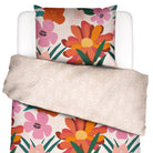 bettwaesche blumen blaetter beige bunt bio baumwolle perkal