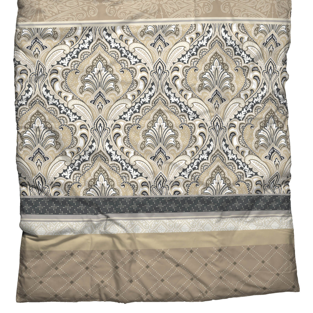 bettwaesche mandala gemustert biber beige anthrazit