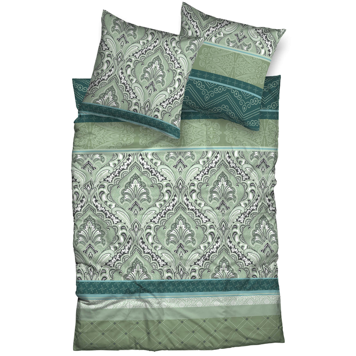 bettwaesche mandala gemustert satin salbei