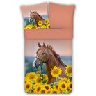 bettwaesche bettgarnitur pferd sonnenblumen espico