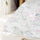 bettwaesche bettgarnitur vierecke gruen blau rosa 