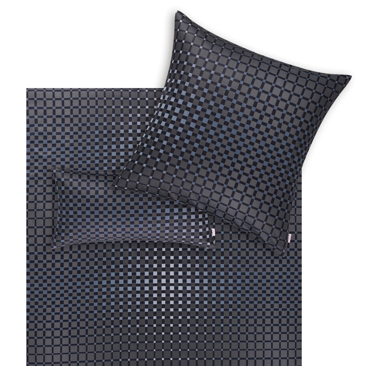 bettwaesche bettgarnitur vierecke geometrisch grau