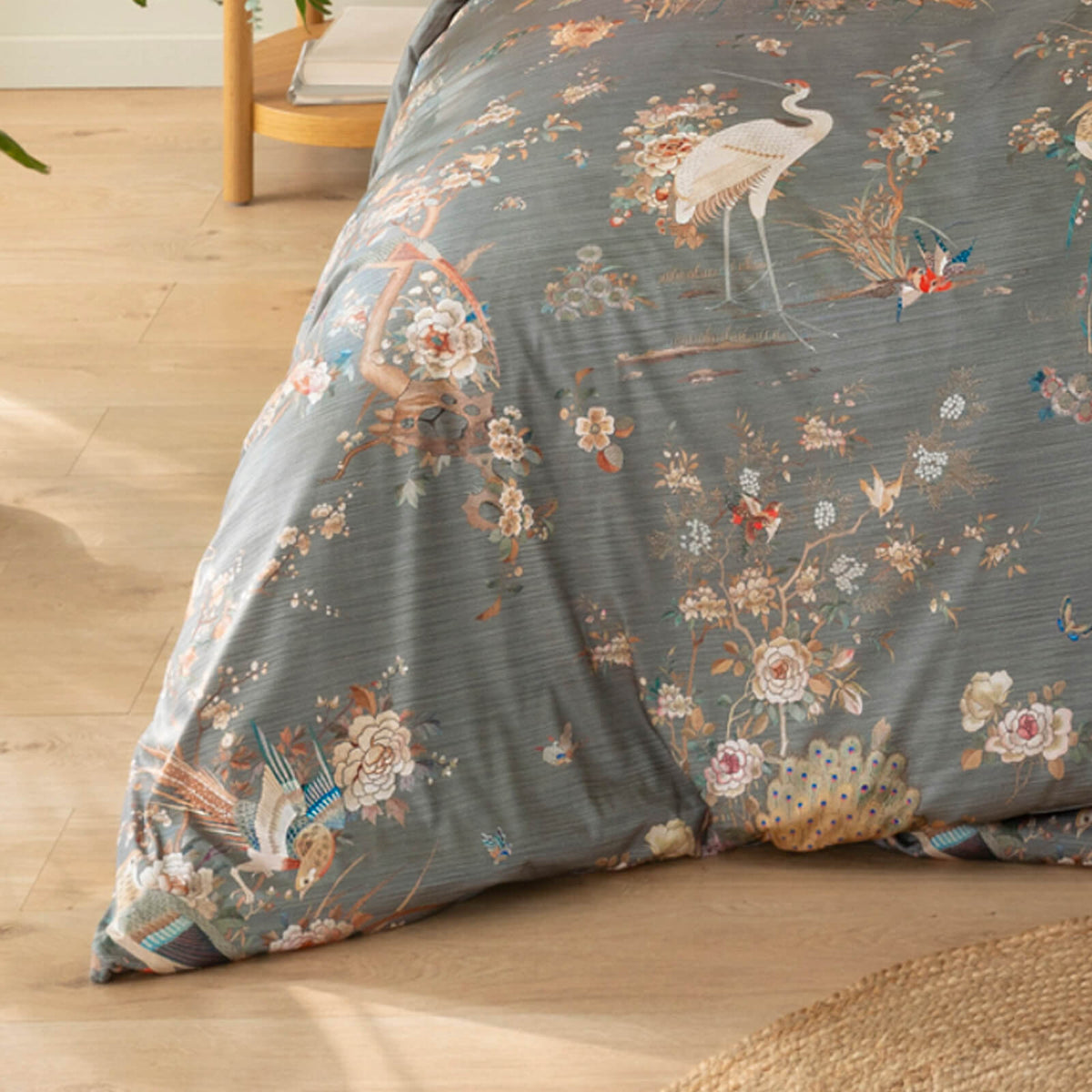 bettwaesche bettgarnitur floral storch pfau