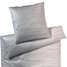 bettwaesche linien streifen grau mako satin