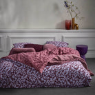 bettwaesche bettgarnitur voegel floral purple