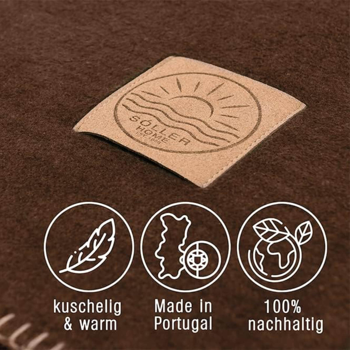 wohndecke kuscheldecke zweifarbig braun