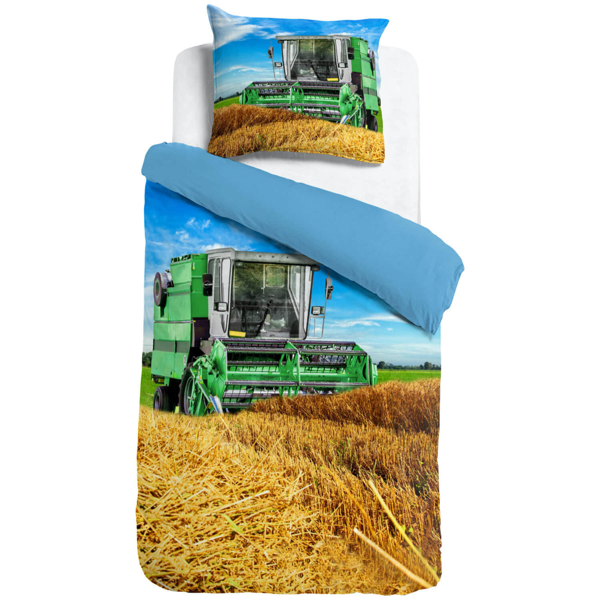 bettwaesche maehdrescher stroh feld getreide