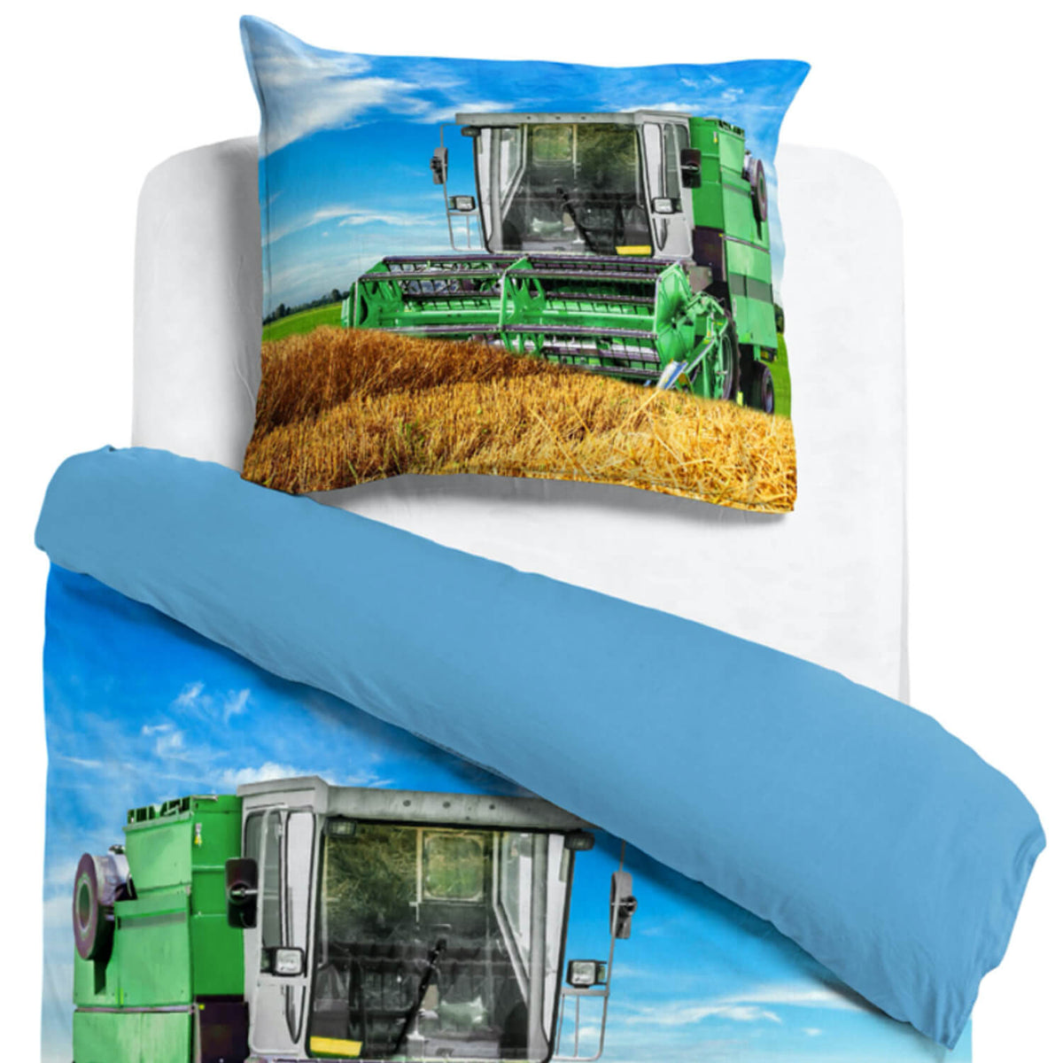 bettwaesche maehdrescher stroh feld getreide
