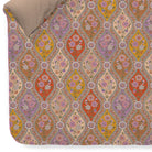 bettgarnitur bettwaesche blaetter muster rauten beige