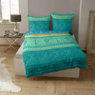 bettwaesche ornamente paisley gruen indi tuerkis