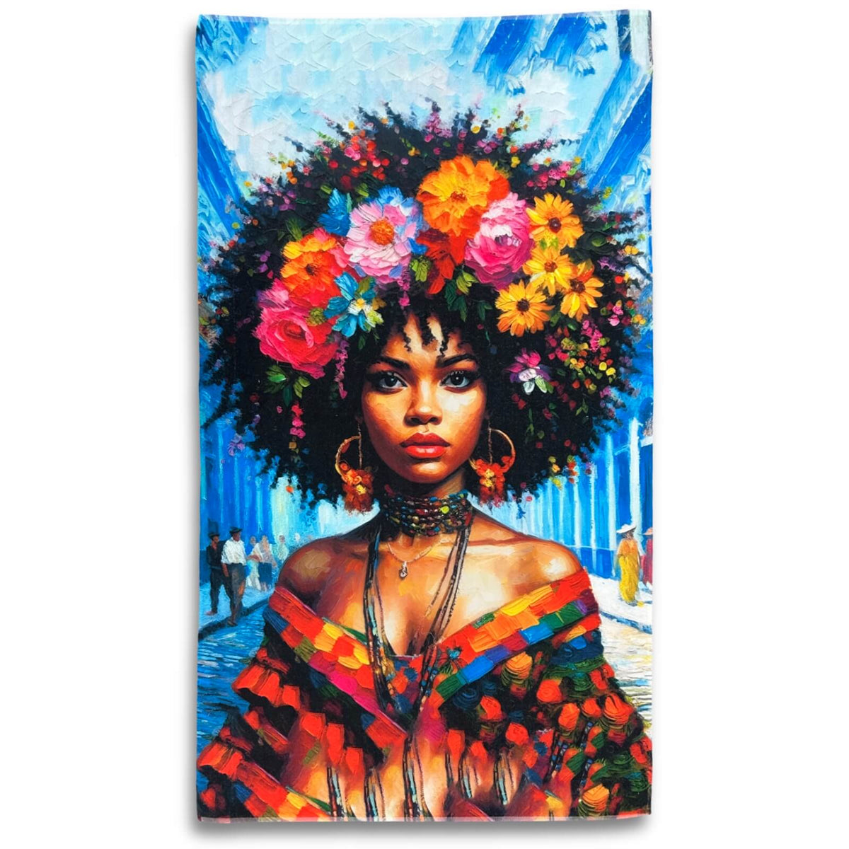 strandlaken badetuch blumen dame blueten cuba havanna 