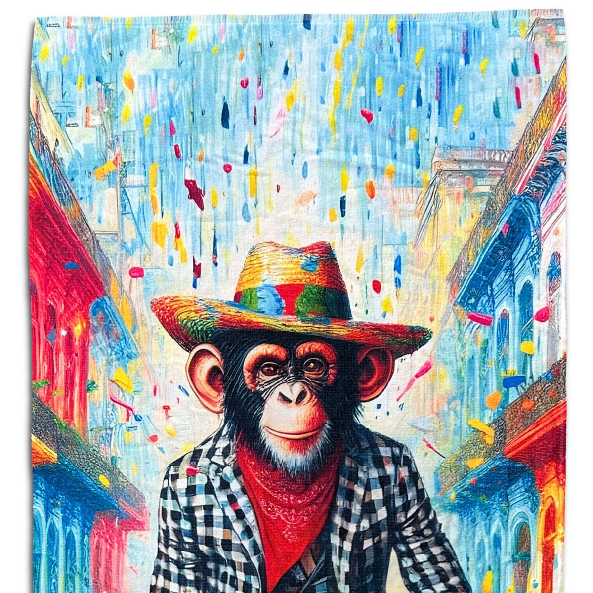 strandlaken badetuch cuba affe cowboy kopfhoerer