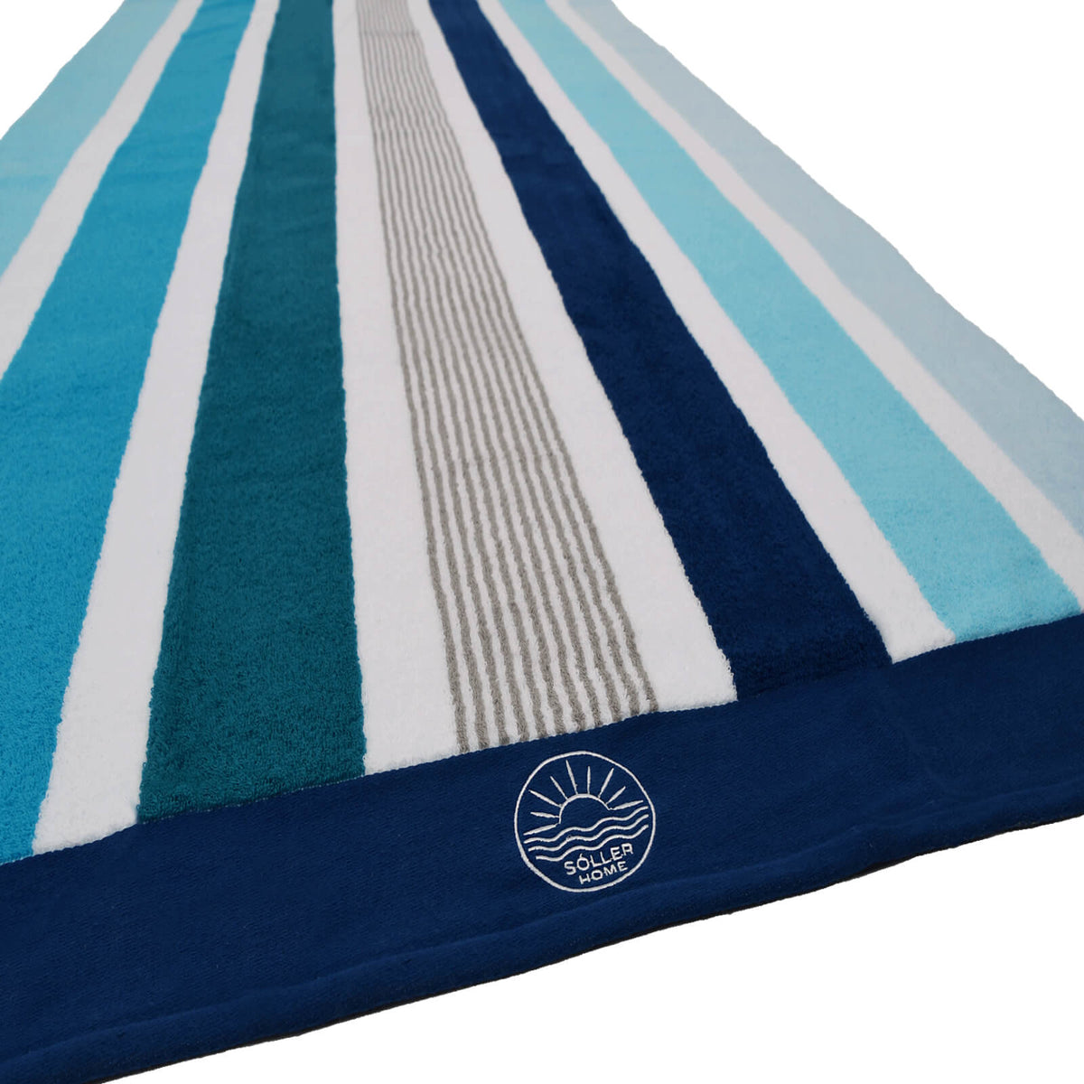 handtuch liegetuch jacquard baumwolle blau gestreift